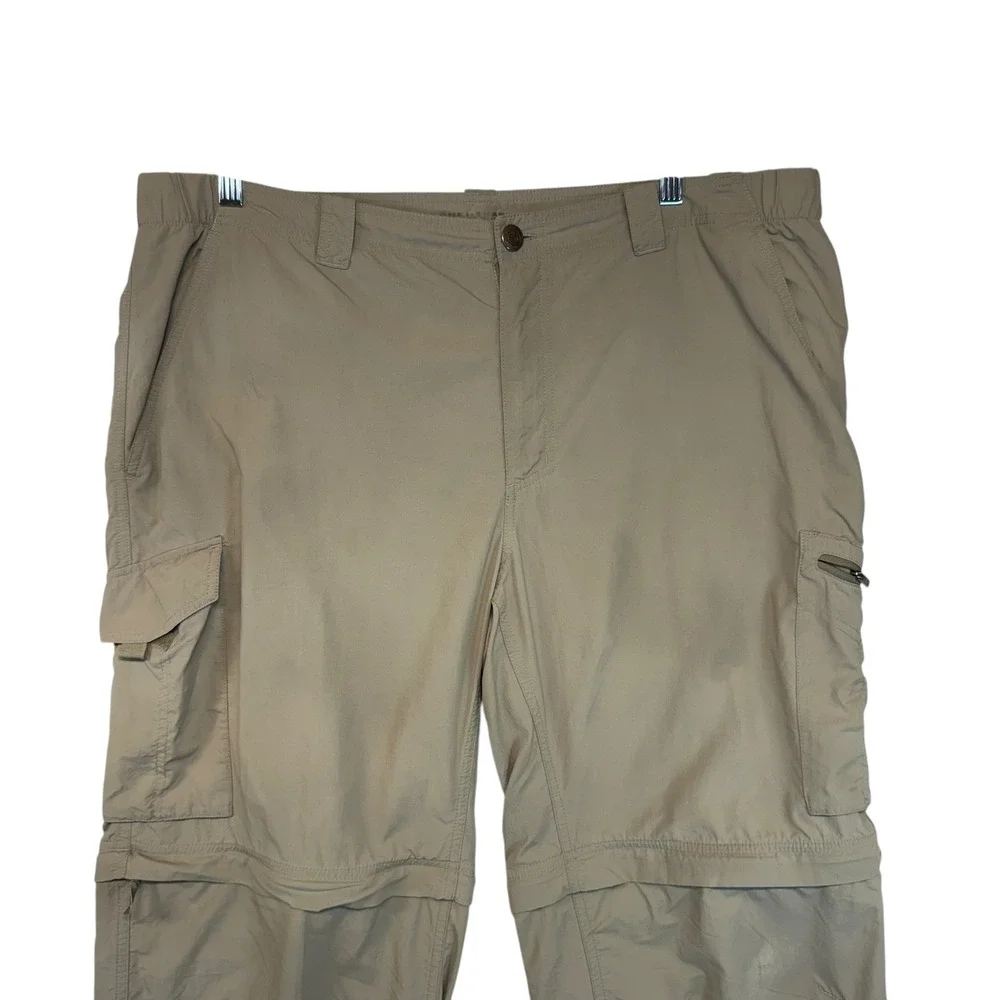 Columbia Men's Convertible Hiking Pants Zip Off‎ Khaki Size 40W 30L